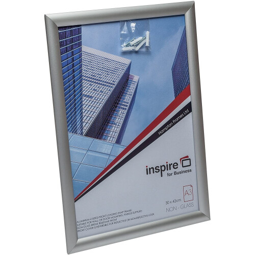 Hampton Frames SNAP Poster Certificate Photo Display Snap Frame Silver A3 (30x42cm) SNAPA3S 1