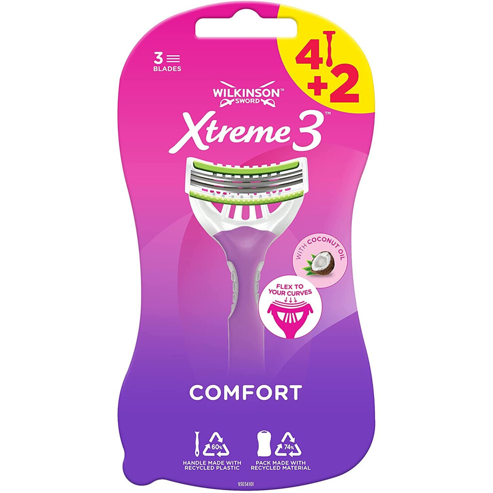 Wilkinson Sword Xtreme 3 Beauty Disposable Razor for Women 4 + 2 Free-image-OPC-P8GH8NF-NEW
