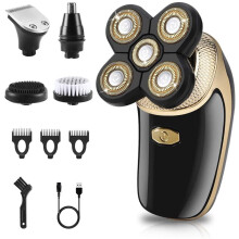 5-in-1 Head Shaver for Bald Men, 5D Floating-Head Electric Razor, Waterproof Wet & Dry, LED Display, USB Rechargeable Grooming Kit (hair trimmer-01)