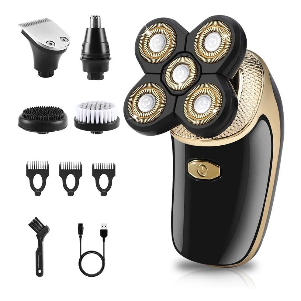 Head Shavers, Multifunctional Electric Razors for Men 5 in 1 Head Shavers for Bald Men Waterproof 5D Electric Shaver Grooming Kit Wet & Dry Electric H