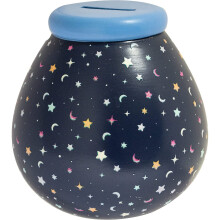 Pot Of Dreams Box | Glow Coloured Money Pot | Break to Open Piggy Bank | Delightful Saving Jar or Keepsake for Kids or Nursery Room | Ceramic | Dark B