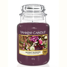 Yankee Candle Large Jar Moonlit Blossoms (1611579E) - Up to 150 Hours Burn Time, Floral & Berry Scent, Premium Wax, Natural Cotton Wick