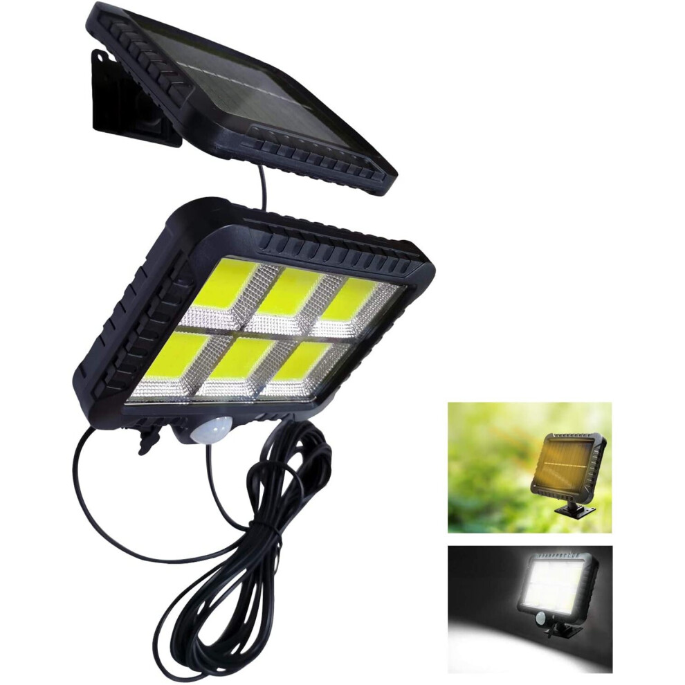 VARICART Solar 12W 120 LED Separable Wall Light, Waterproof Outdoor Split Wireless Panel with Security PIR Motion Sensor, 1200lm + 3 Lighting Modes Fo