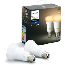 Philips Hue White Ambiance Smart LED Bulb Twin Pack [E27 Edison Screw] with Bluetooth, Works with Alexa, Google Assistant, and Apple Homekit, 8.5W = 6