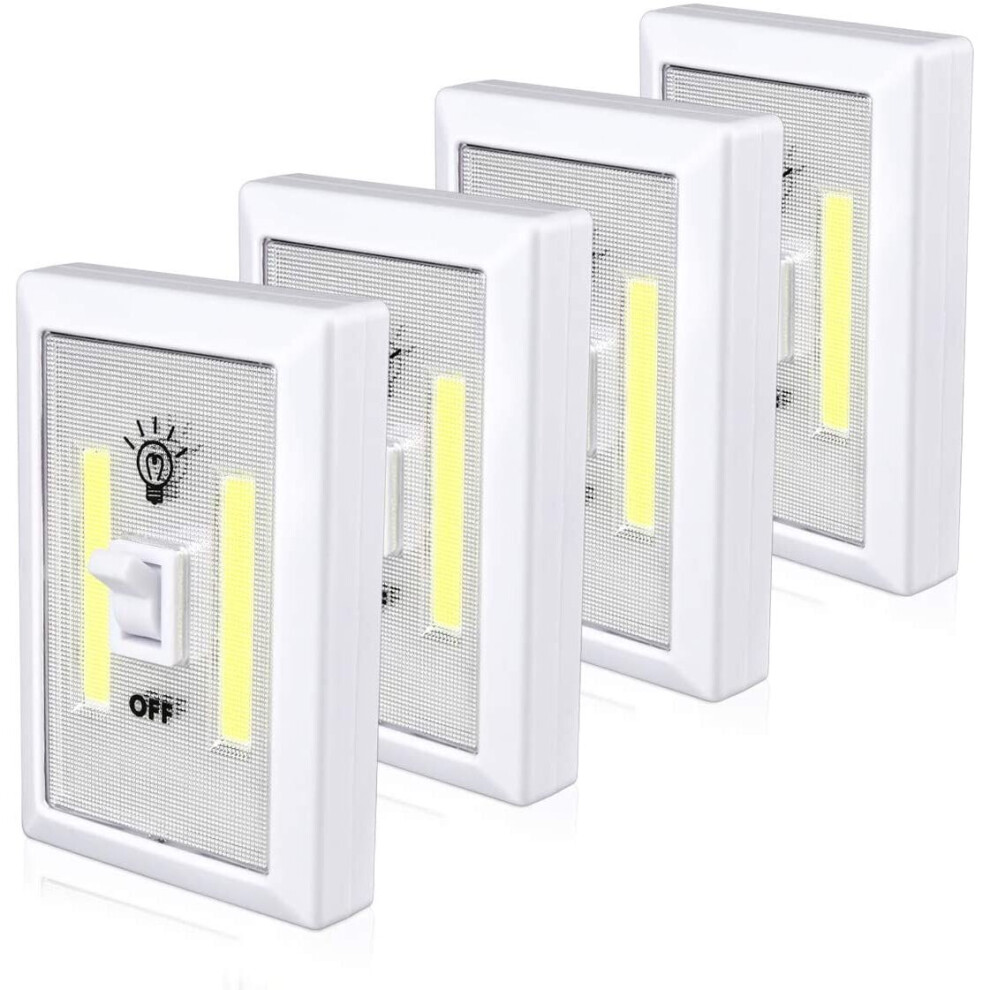 Wardrobe Light, Super Bright, Battery Operated, Stick Anywhere, Night Light for Cupboard, Closet, Shed, Basements(4 Pack)