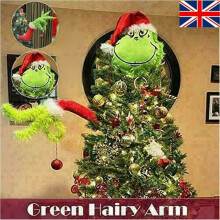 (Arm+Leg+Head) Grinch Christmas Decorations Furry Green Grinch Arm Leg Head Tree Ornament Sets