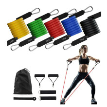 11pcs Resistance Exercise Bands Set Fitness Pull Rope Up to 150lbs
