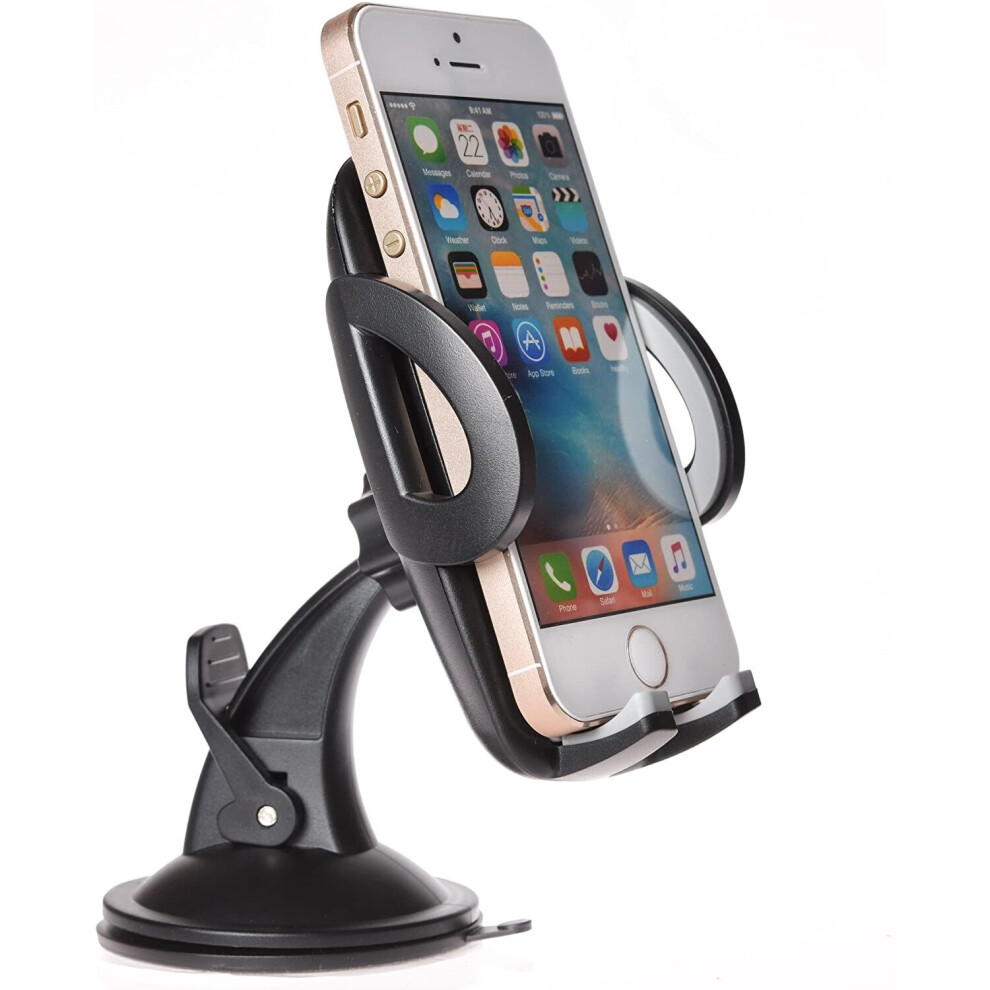 Car Phone Holder 360 Degree Rotation Swivel Adjustable Windshield Car Mount Universal Holder With Strong Sticky Suction Cup SLM Star Cradle For Apple