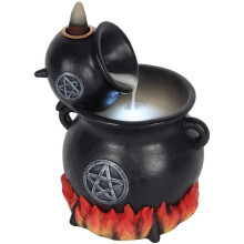 Spirit of Equinox Cauldrons With Flames Bac k Flow Incense Cone Burner