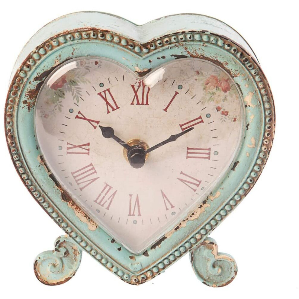 Sass & Belle Boudoir Heart Clock Duck Egg