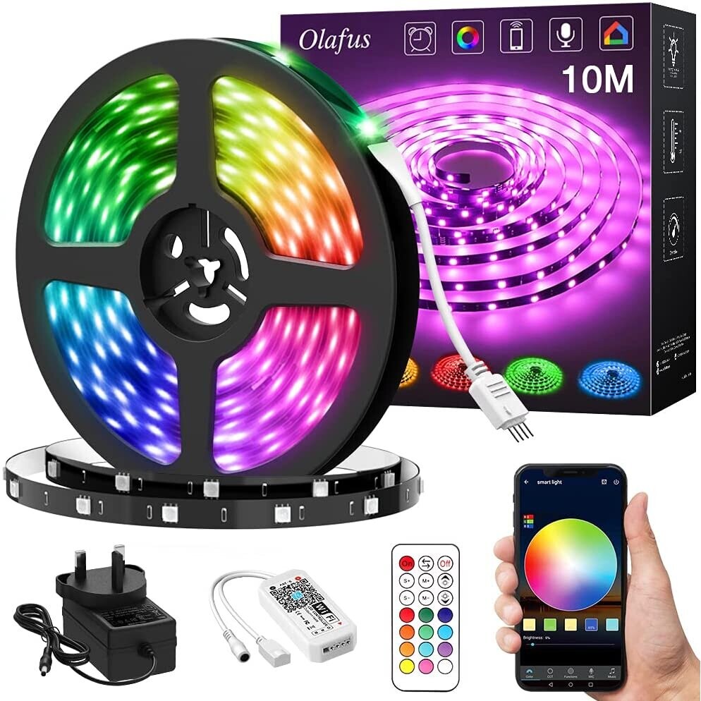 Olafus Alexa LED Strip Lights 10M/32.8ft with Remote, Smart WiFi LED