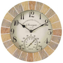 Horloge murale et thermomètre Smart Garden Outside-In Stonegate Sandstone 10in (5065030)