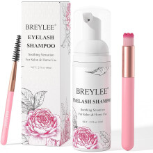 BREYLEE Wimperreinigingsschuim, Reinigingsborstels voor Make-up, Parabenen & Sulfaten Vrij (60ml, 2 fl oz)