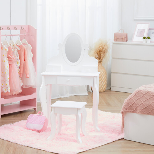 Fantasy Fields By Teamson Rapunzel Kids Dressing Table Vanity Set With 2