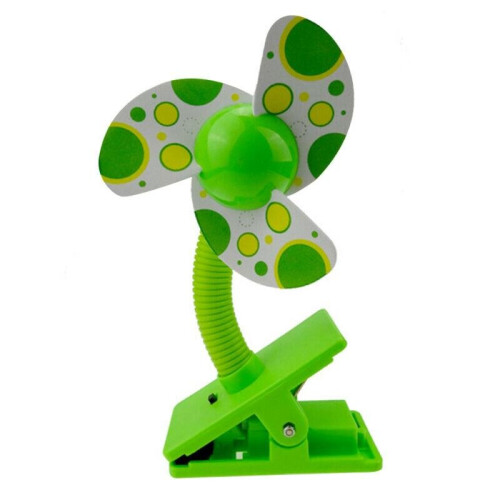 (Green) Baby Safety Pushchair Car Seat Prams Portable Stroller Clip on Mini Fan Soft Fin Accessories