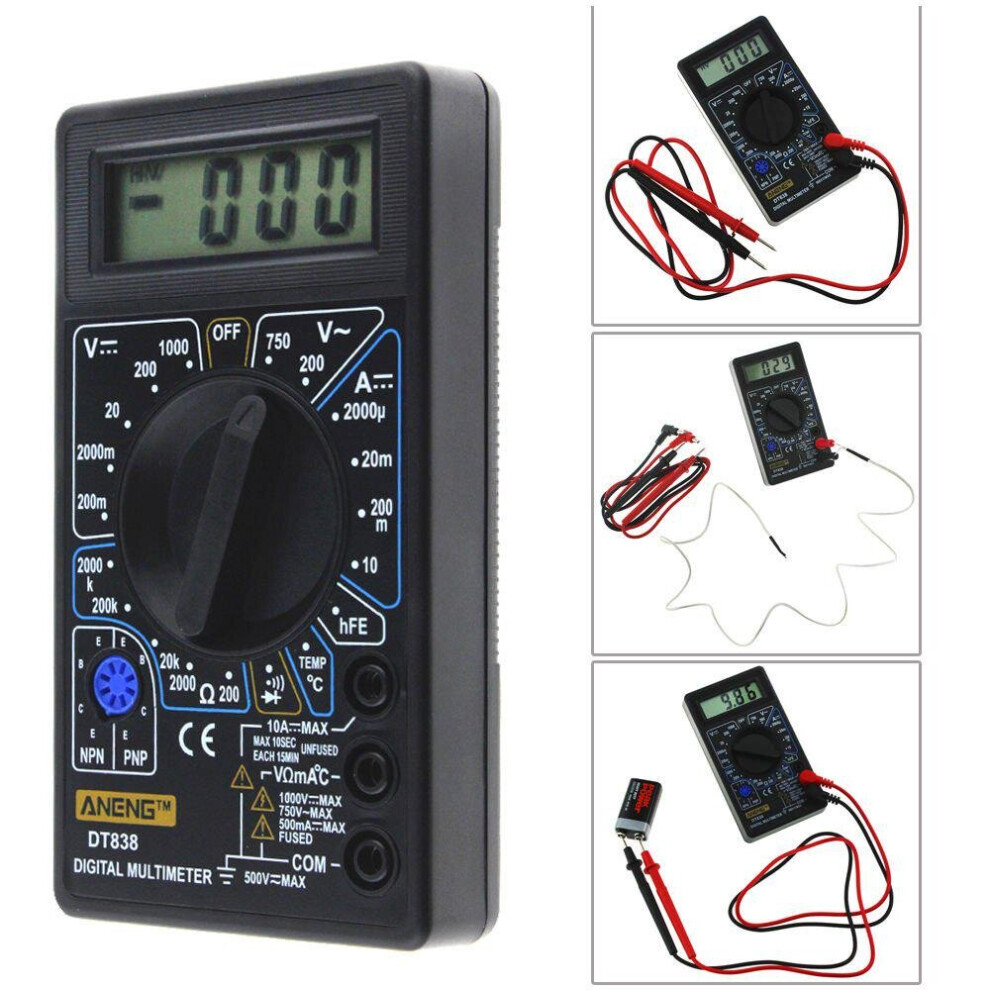 Dt838 Lcd Digital Multimeter Tester Instrumentation Voltmeter Measuring Current 945148112812