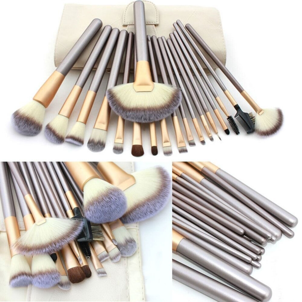 18PCS Makeup Brush Set Cosmetic Foundation Powder Brushes Kit + Pouch Case
