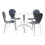 (Slate Grey) Kimberley Dining Set - White and Chrome Small 80cm Round Table With 4 Stacking Chairs 1