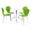 (Green) Kimberley Dining Set - White and Chrome Small 80cm Round Table With 4 Stacking Chairs 1