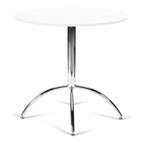(Green) Kimberley Dining Set - White and Chrome Small 80cm Round Table With 4 Stacking Chairs 1