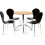 (Black) Kimberley Dining Set - Natural and Chrome Small 80cm Round Table With 4 Stacking Chairs 1