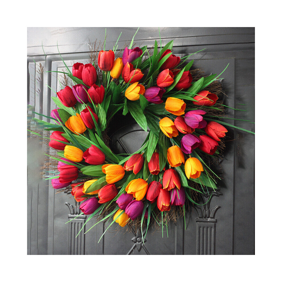 Spring Artificial Flowers Tulip Decor Window Wall Party Door Wreath UK