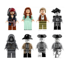8PCS Pirates of the Caribbean Mini figure Building Blocks Kids Toys
