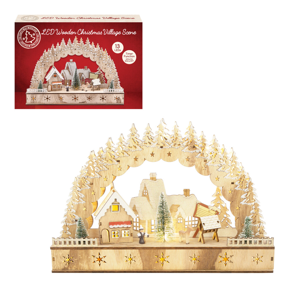 The Christmas Workshop 70189 LED Wooden Christmas Village Scene