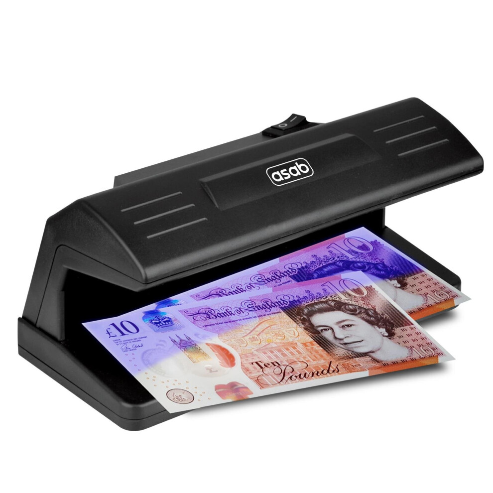 Asab Counterfeit Uv Money Detector - Banknote & Card Authenticity Checker With 4W Uv Light - 48479.Msos