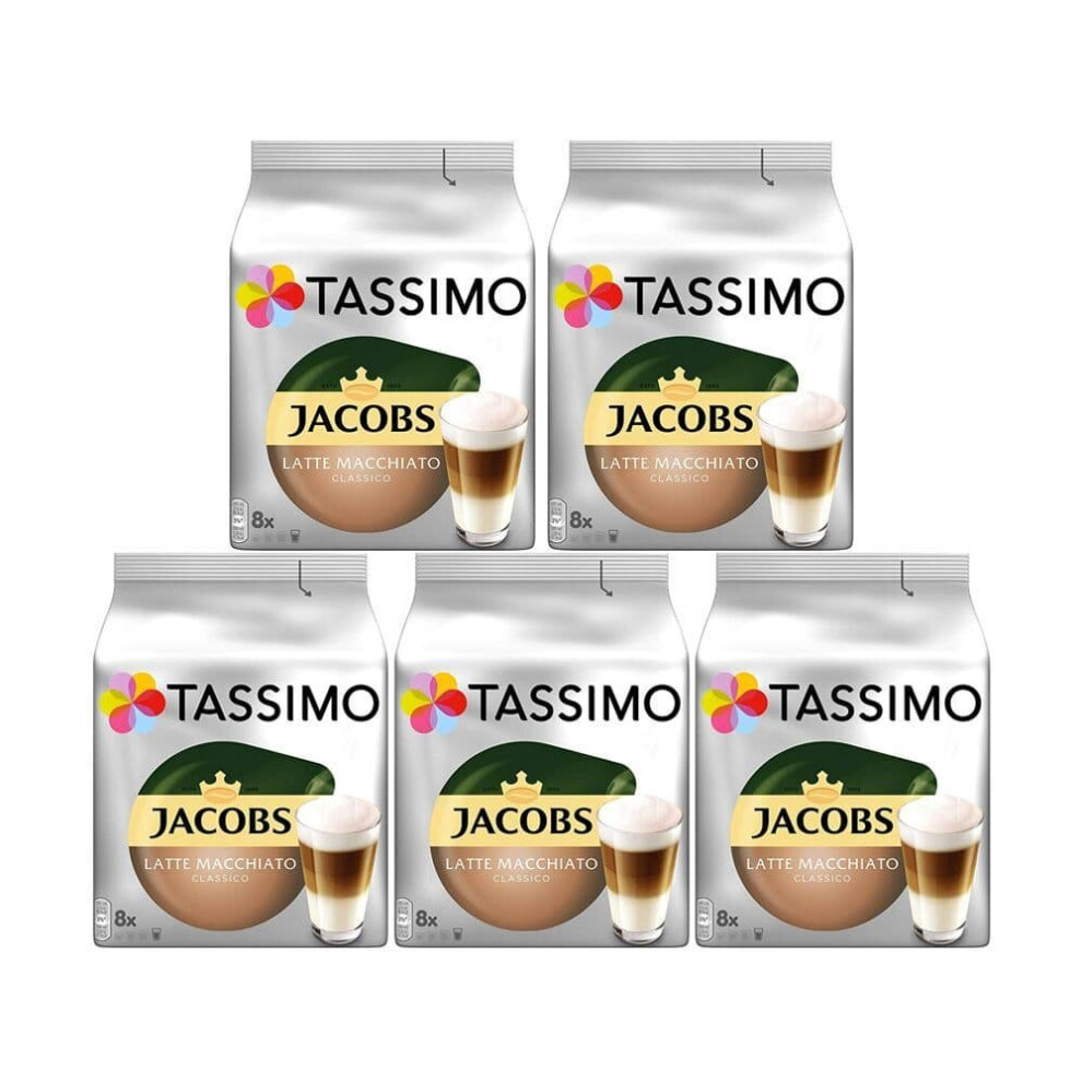 Tassimo T Discs Jacobs Latte Macchiato Classico (Case of 5, 40 Drinks)