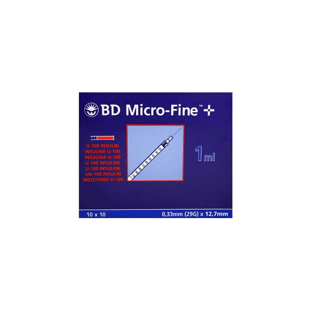 (Pack of 3) 3-4-5x BD Micro-Fine 1ml Syringe 0.33mm (29G) x 12.7mm Box of 100