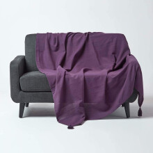 Cotton Rajput Ribbed Purple Throw, 150 x 200 cm