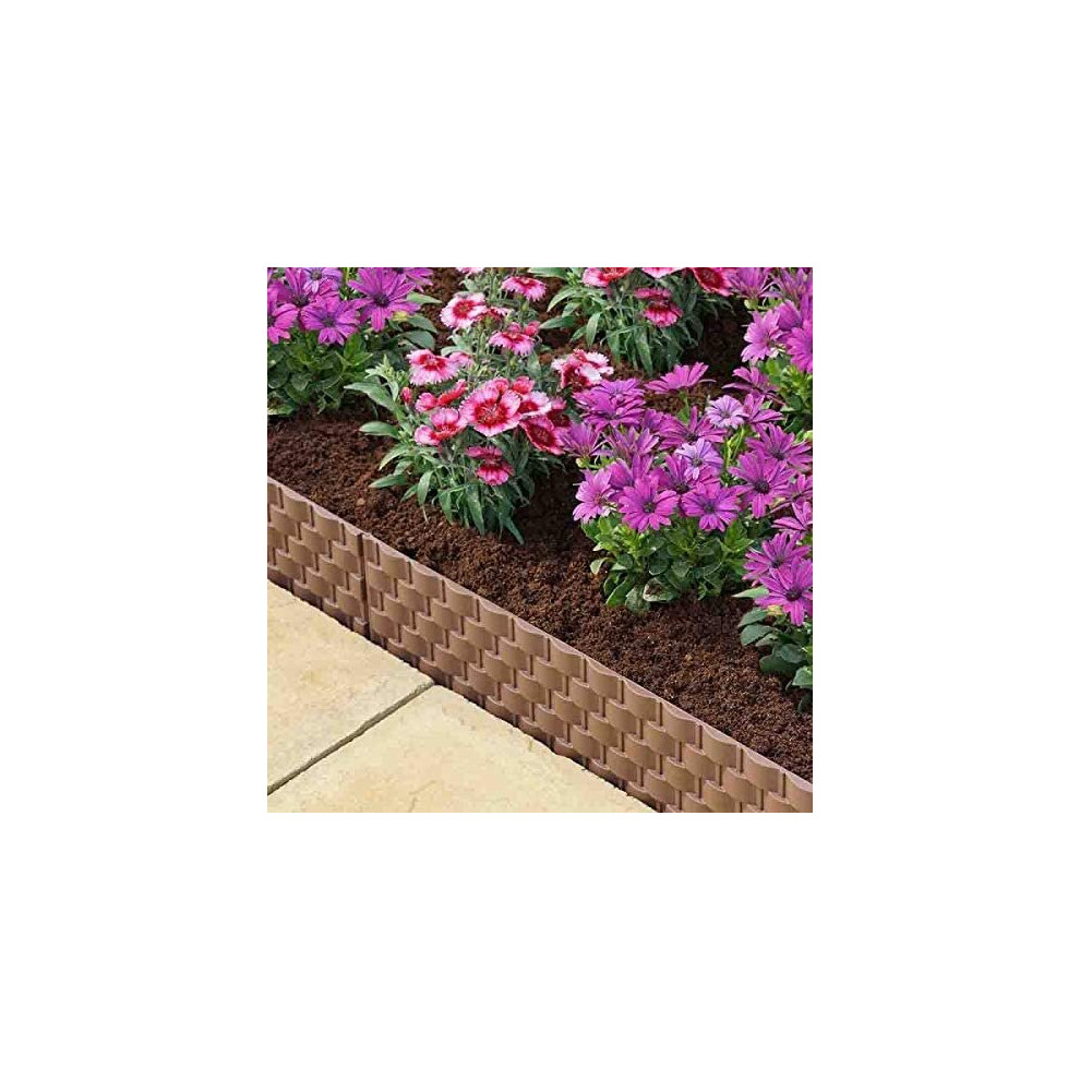 Set of 4 Decorative Garden Fencing Faux Rattan Edging Patio Driveway