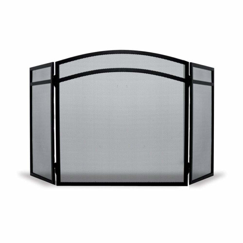 Vintage Decor Classic Black Victorian Arched 3 Panel Fire Screen Guard 1