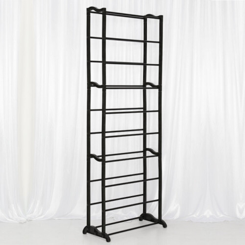GEEZY GEEZY Shoe Rack 10 Tier Stackable Storage Rack Black Organiser Shelf Unit Space Saving 2