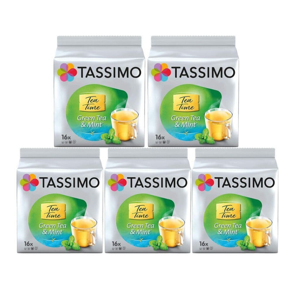 Tassimo T Discs Green Tea and Mint (Pack of 5, 80 Drinks)