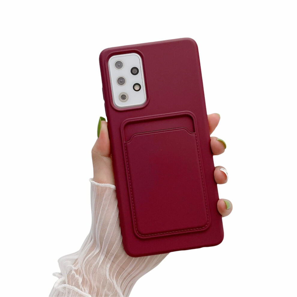 Card Holder Case Compatible With Samsung Galaxy A72 5G Sm-A726b In Plum Purple 7427277364421