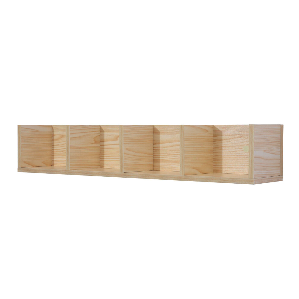 HOMCOM CD DVD Book Wall Mounted Storage Shelf Wood Display Center Rack