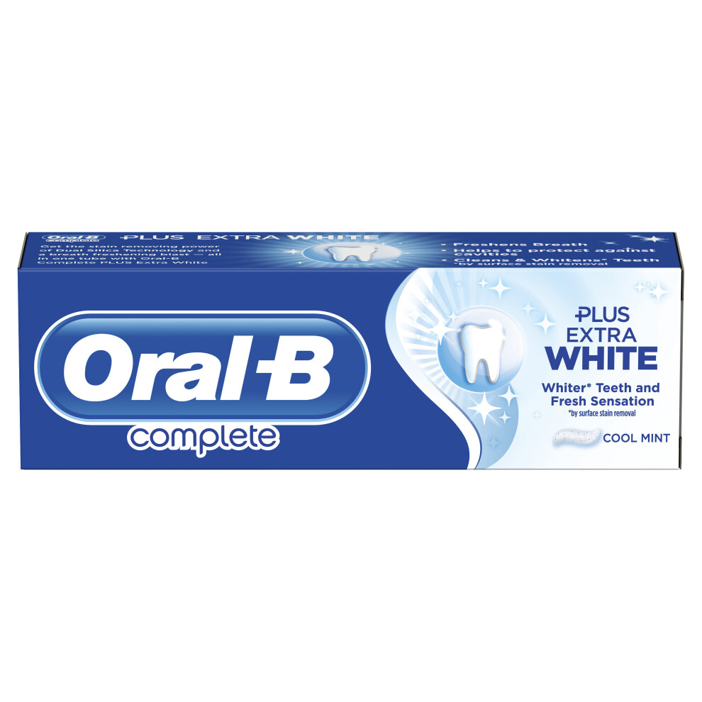 Oral-B Complete PLUS Extra WHITE Toothpaste, Cool Mint, 75 ml