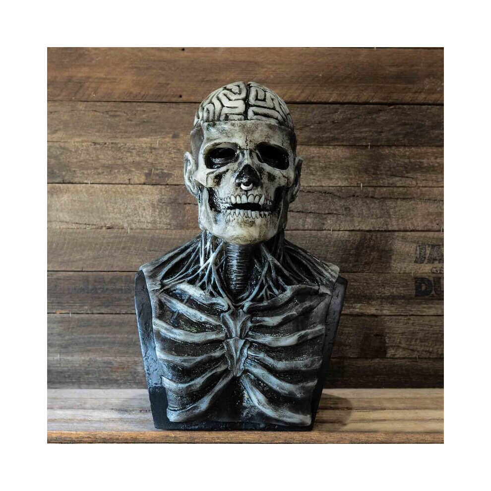 (GarylMask, Onesize) Skeleton Biochemical Mask for Halloween Props Silicone Full Cover Head with Hat-image-OPC-P8GHMQH-NEW