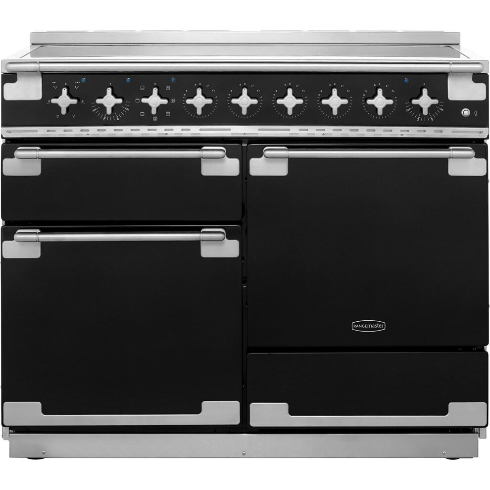 RANGEMASTER Elise 110 Electric Induction Range Cooker - Black & Chrome, Black