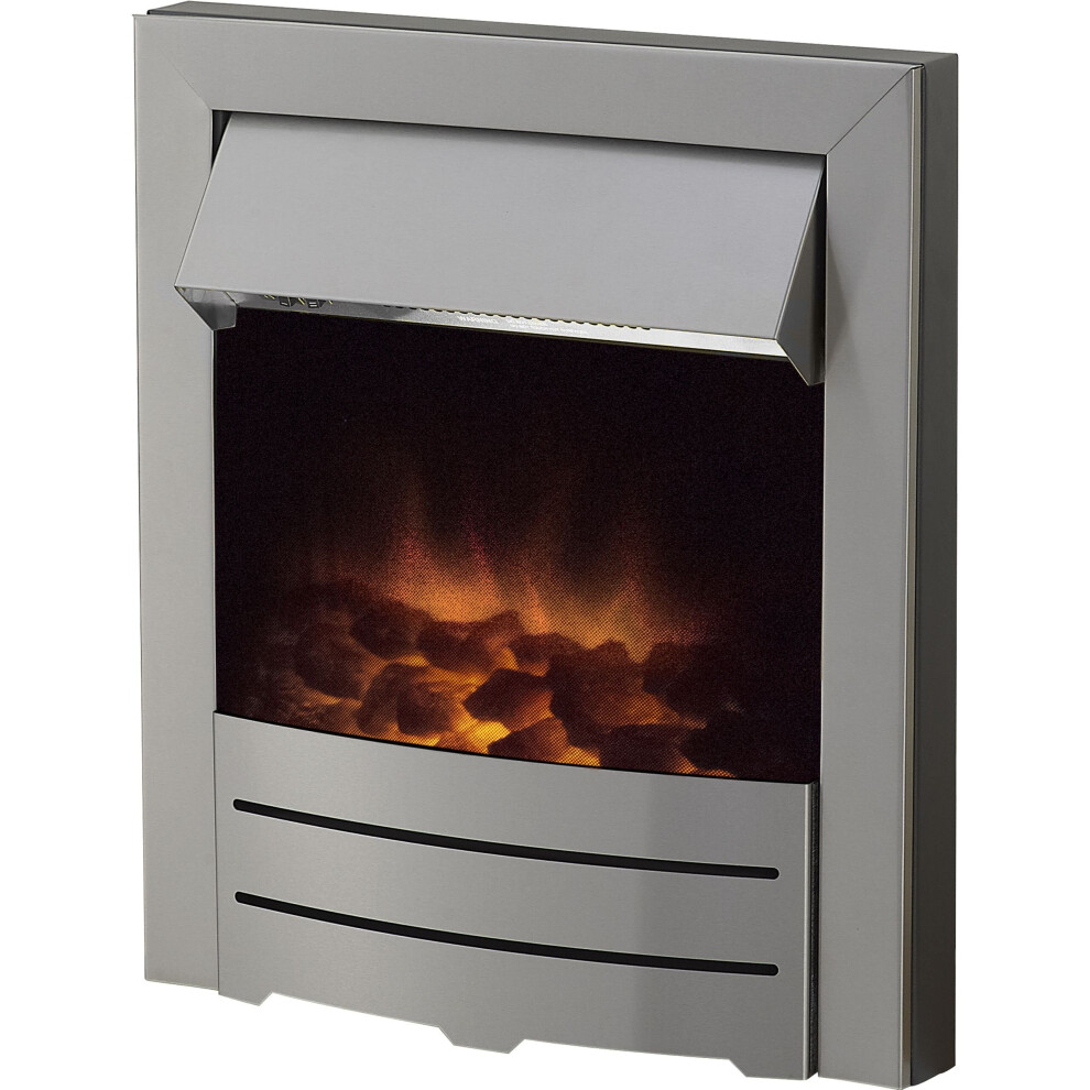 Adam Fires Colorado 2kW Electric Inset Fire - Brushed Steel