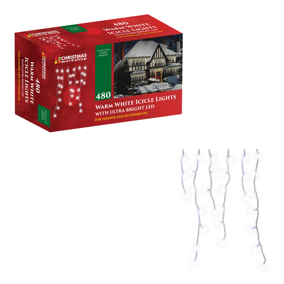 The Christmas Workshop 70609 480 Warm White LED Icicle Chaser Lights