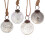 Sass & Belle 4 Silver Crackle Rustic Round Christmas Tree Decoration Bauble 1
