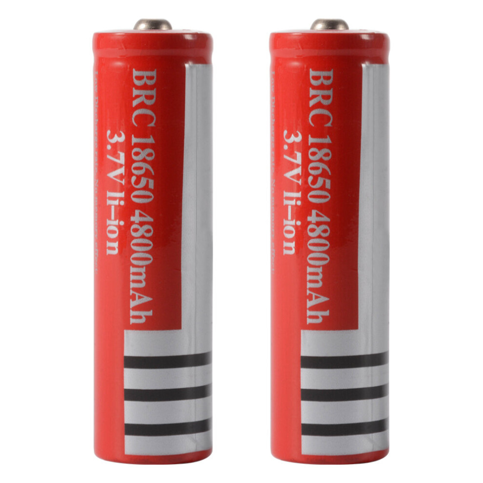 Jardiboutique 2X 18650 Li-Ion Rechargeable Battery 3.7V 4800Mah For Flashlight Torch Led Bc860