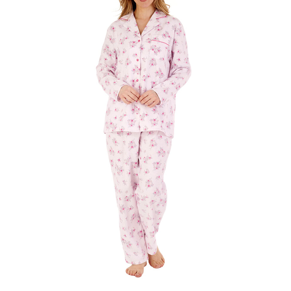 (Pink, 24/26) Slenderella PJ88213 Women's Floral Cotton Pyjama Set