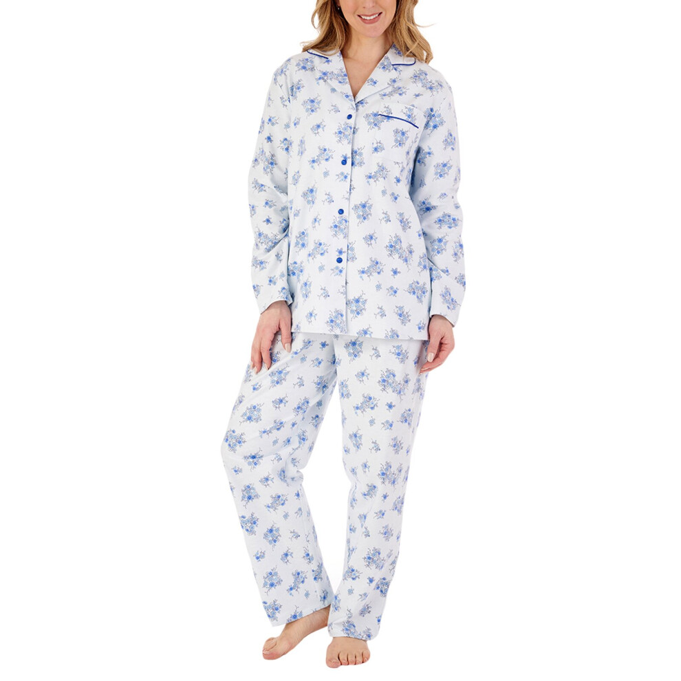 (Blue, 24/26) Slenderella PJ88213 Women's Floral Cotton Pyjama Set