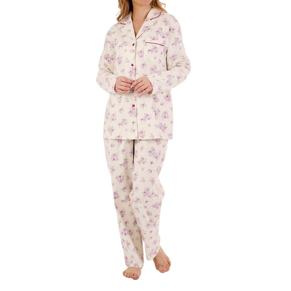 (Cream, 24/26) Slenderella PJ88213 Women's Floral Cotton Pyjama Set