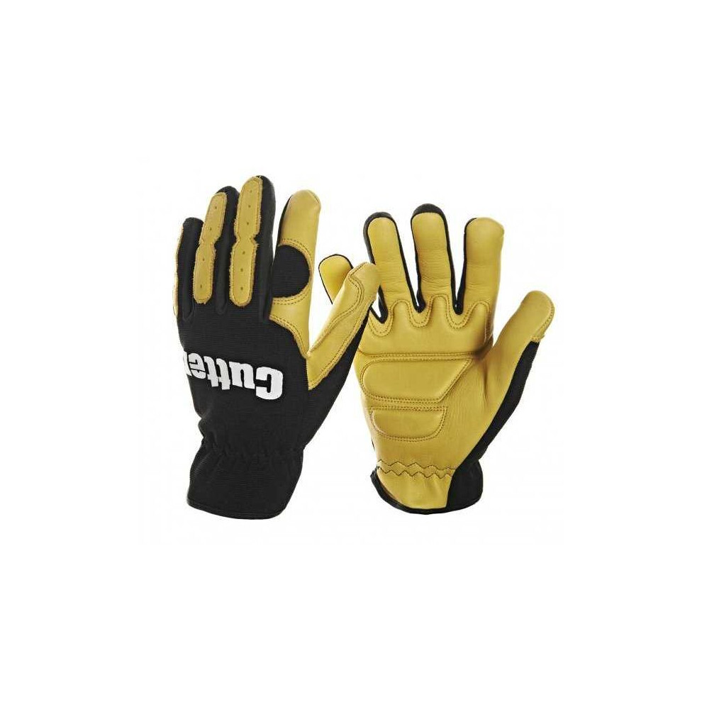 (S) Anti-Vibration Gloves Leather Gel Padded