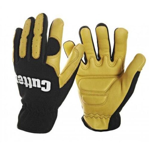 (L) Anti-Vibration Gloves Leather Gel Padded